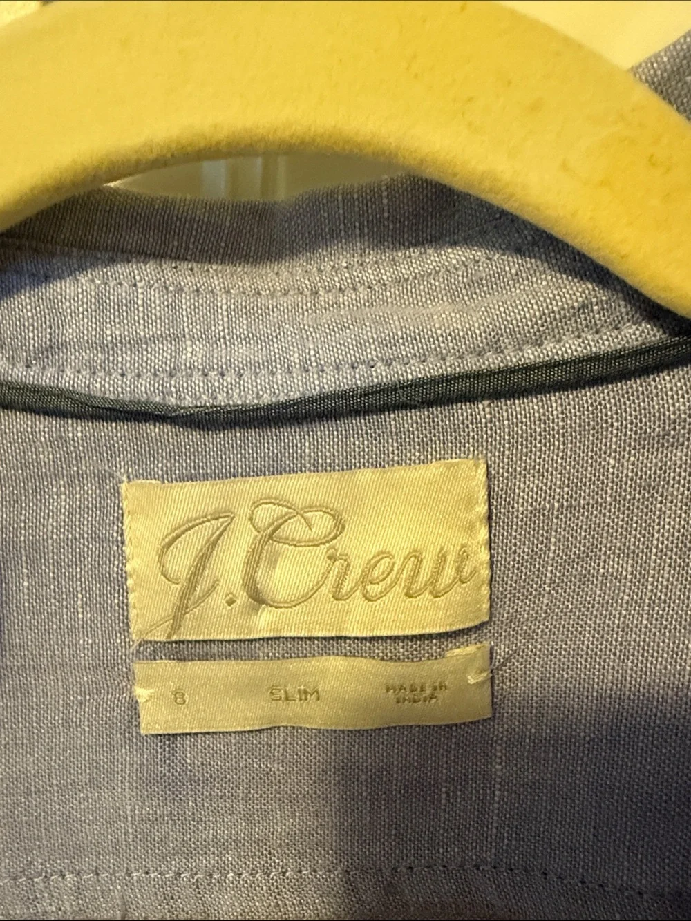 J. Crew Light Blue Linen Slim Button-Down Shirt size 8